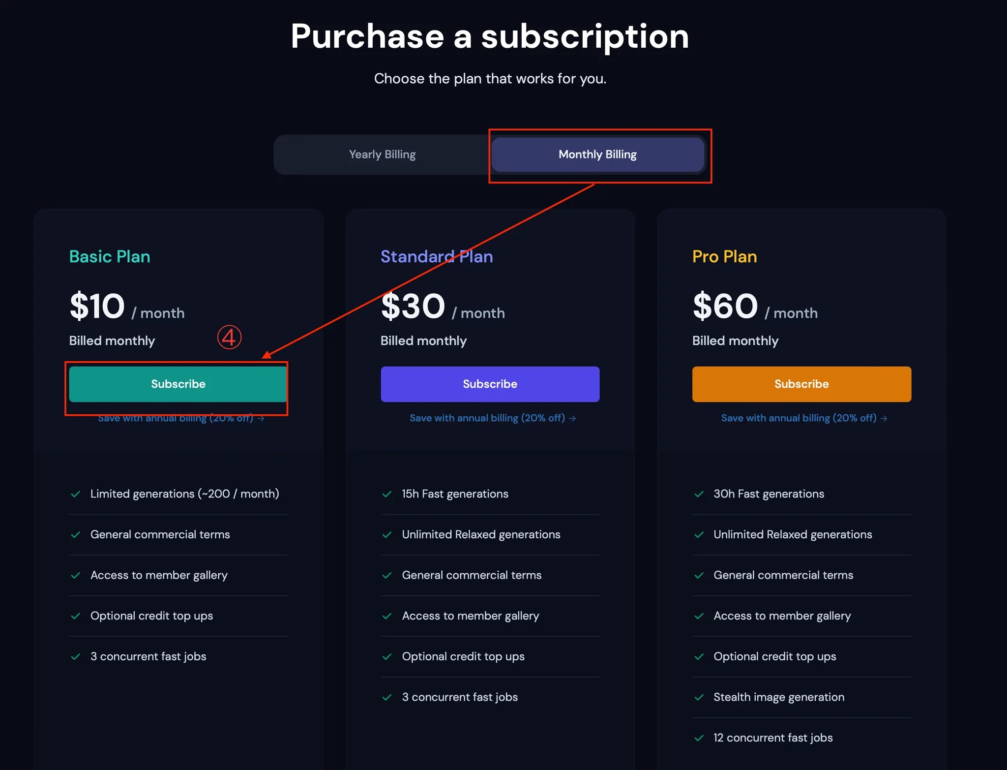 Midjourney订阅计划及充值方式